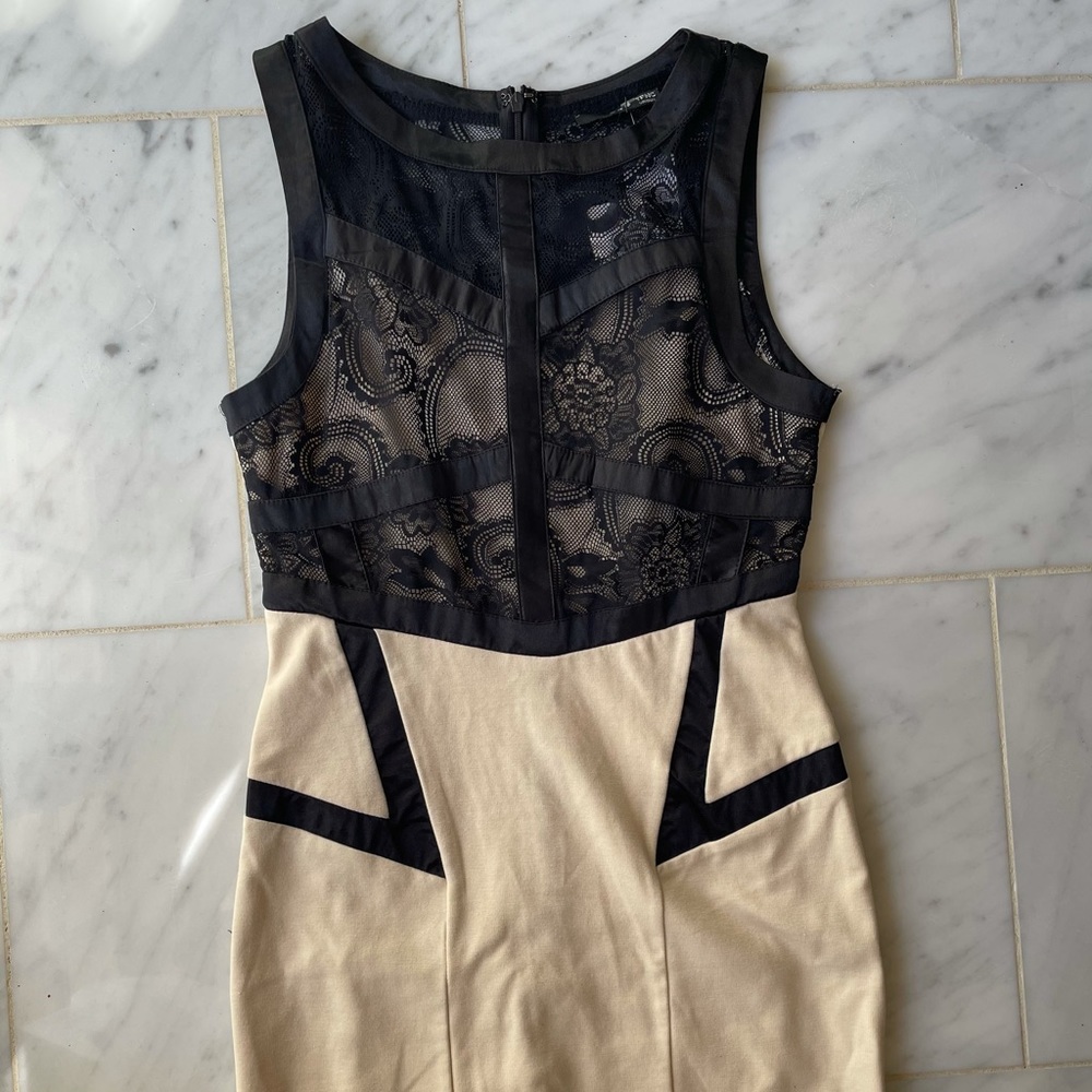 LF Black/Cream Lace dress- Size Medium